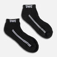 PXG women's black jacquard logo ankle socks with a white PXG logo on a white background
