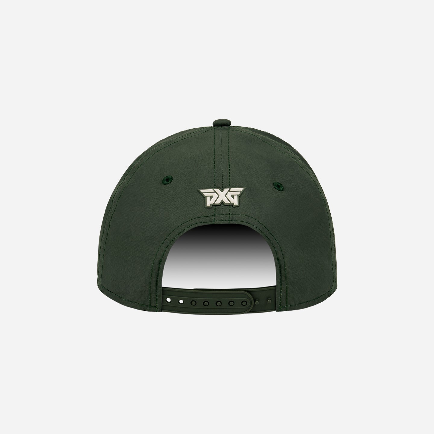Green cap with a logo on a white background
