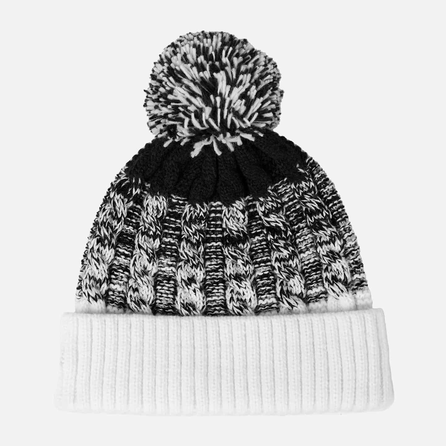 Ombre Knit Pom Beanie - White
