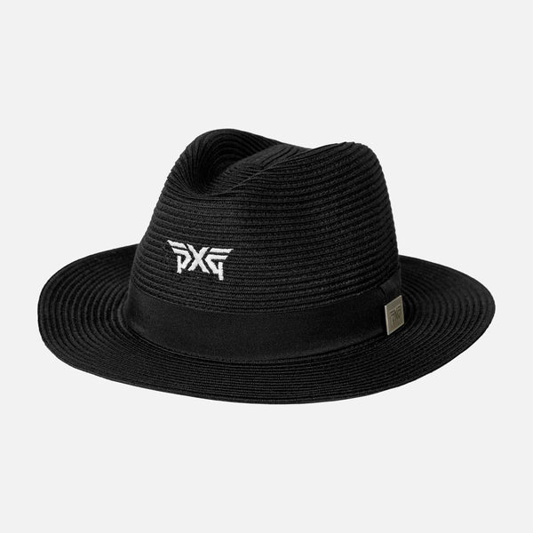 PXG サンバイザー ストローハット風 ゴルフ H-PLMBCHM-BLK-Straw-Sun-Hat-