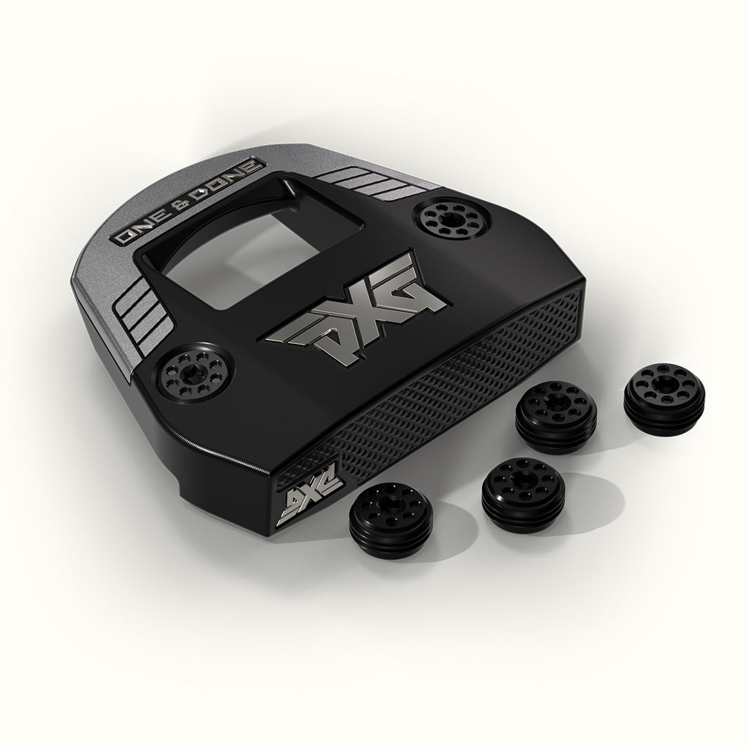 Black electronic device with 'PXG' branding on a white background